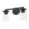 Z-Lite Thayer Vanity, 2-Light, 16 In.W x 5.75 In.L x 8.75 In.H, Matte Black/Clear 742-2V-MB - alternate 5